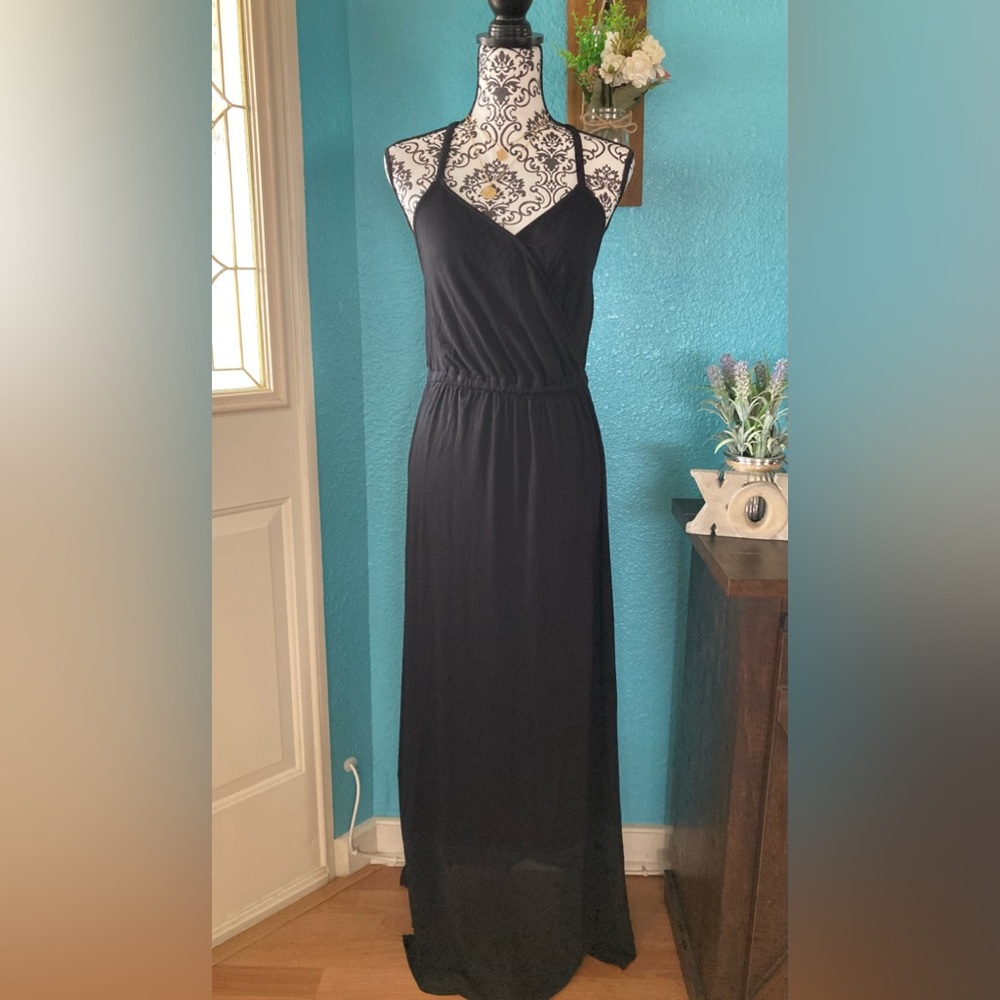 Mossimo | Women’s Long Black Spaghetti Strap Maxi Dress - Picture 3 of 8